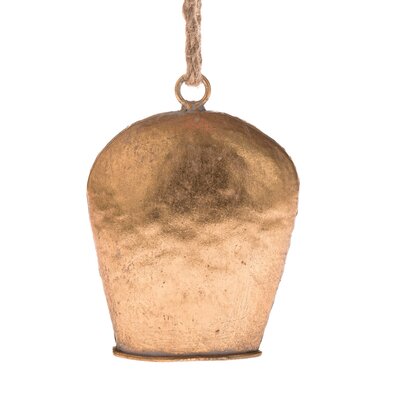 Clopoțel metalic suspendat, 8,5 x 11,5 x 4 cm,auriu