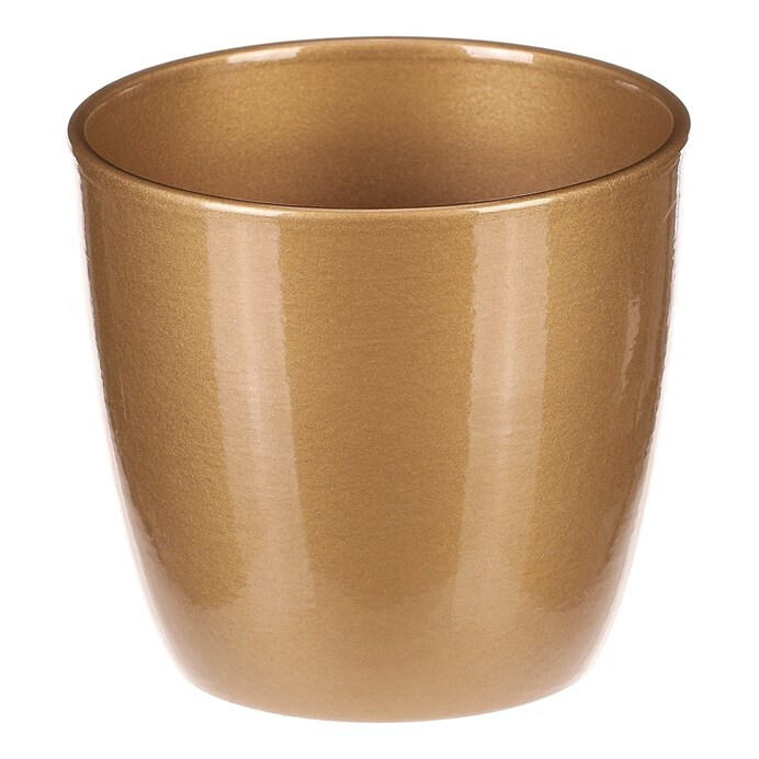 Osłonka ceramiczna na kwiaty Terakota, śr. 12 cm, złoty
