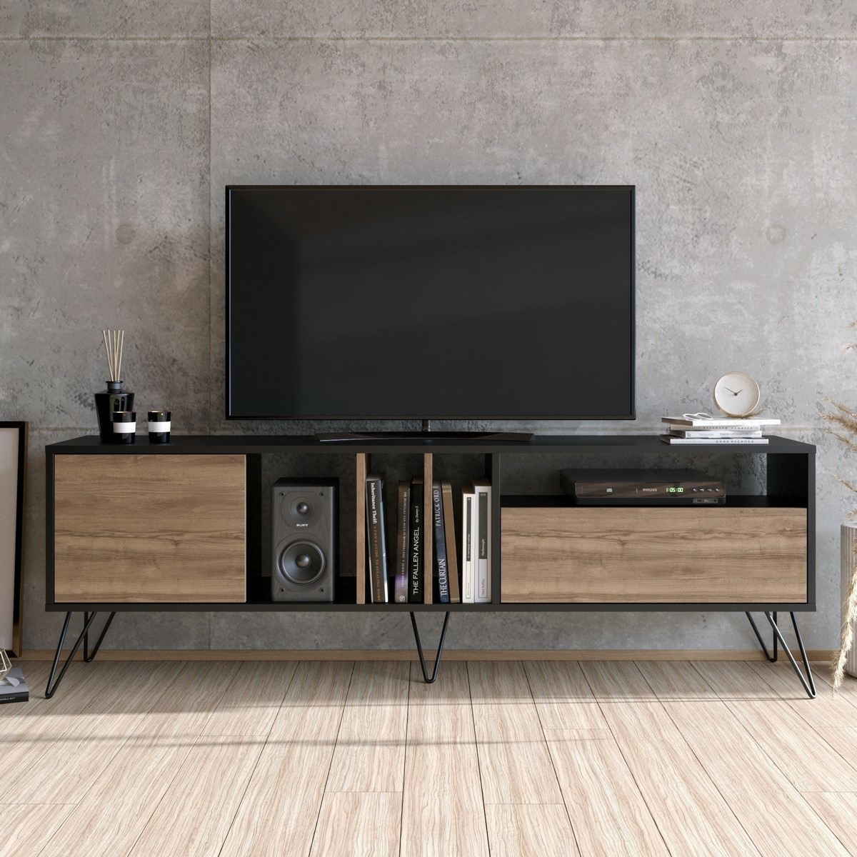 Televízny stolík Mistico Walnut and Black