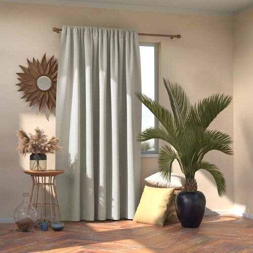 Restilo Závěs Blackout Oxford Pleat bílá, 140 x 245 cm