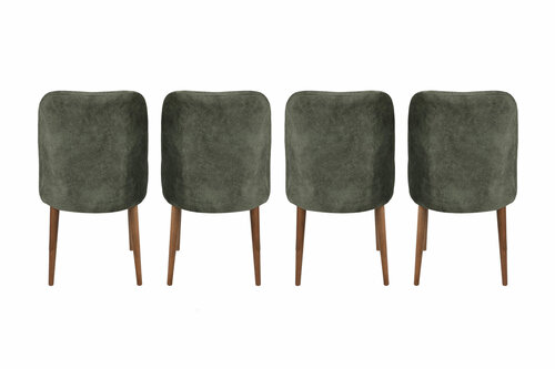 Zestaw krzeseł do jadalni Dallas Dark Green and Brown, 4 szt.