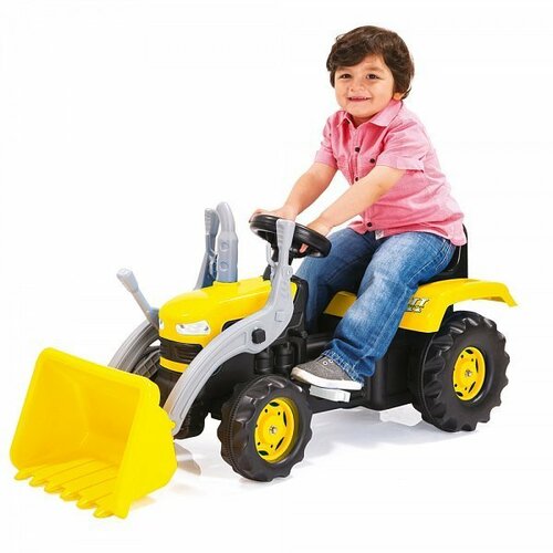 Dolu Traktor na pedały z koparką, żółty,54 x 113 x 45 cm