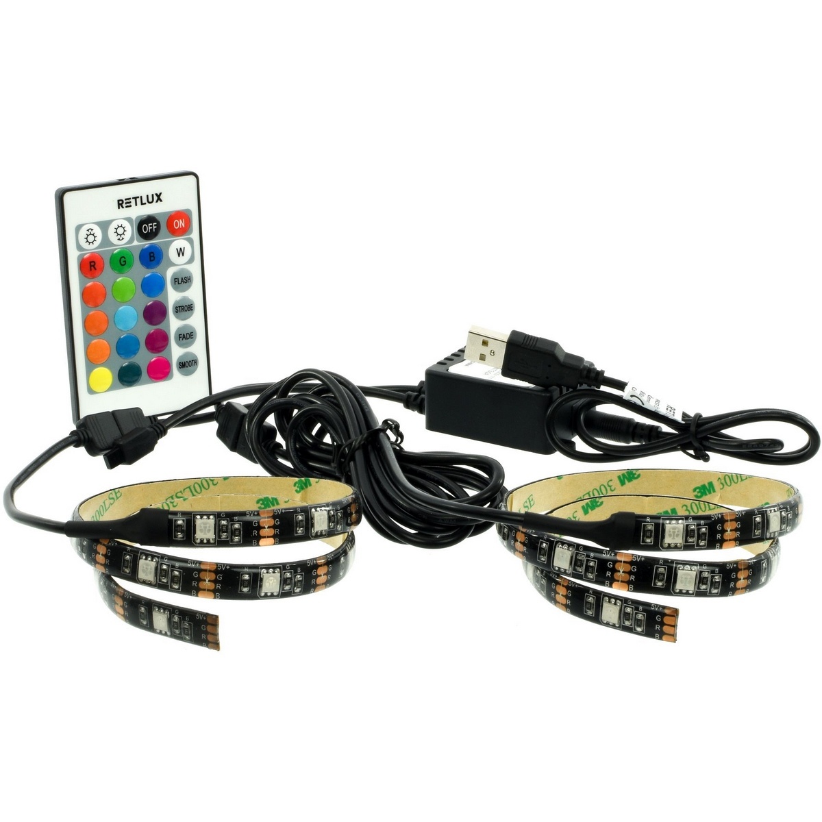 Fotografie Retlux RLS 102 LED pásek s USB konektorem RGB, 2 x 50 cm