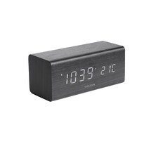 Karlsson 5652BK Дизайнерський світлодіодний настільний годинник з бу дильником, 16 x 7 см