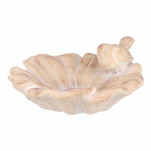 Pitnik za ptice s cvetom in ptico, MgO keramika,36 x 38 x 16 cm