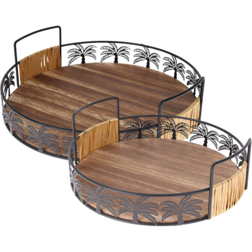 Set mit 2 Serviertabletts Palm