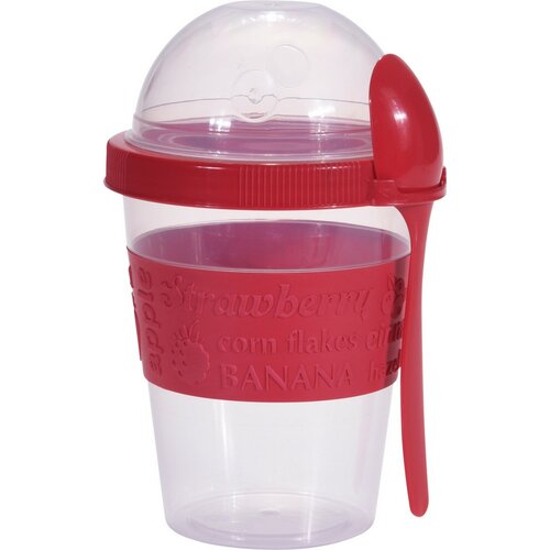 EH Joghurtos pohár kanállal, 600 ml, műanyagszínes