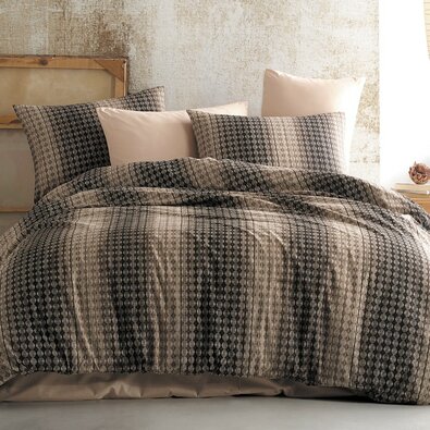 Bedtex Lenjerie de pat din bumbac Oberon maro ,140 x 200 cm, 70 x 90 cm