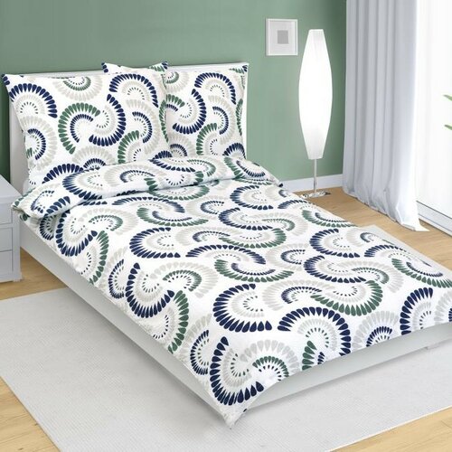 Bellatex Krepp ágynemő Kropla kék, zöld, 140 x 200cm, 70 x 90 cm