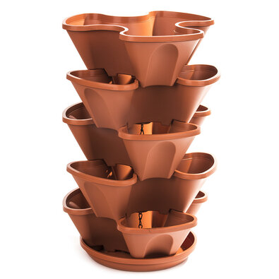 4Home Blumentopfkaskade 5-teilig, Terrakotta