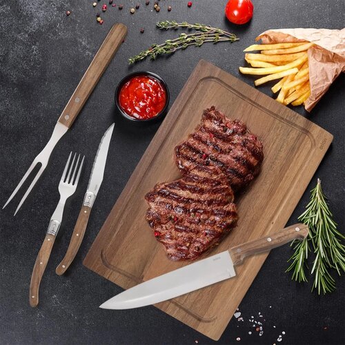 Orion Steaková sada - nůž, vidlička, vidlice, prkénko, 15 ks