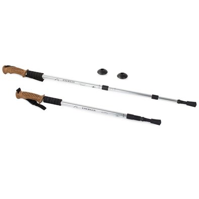 Nordic walking palice s korkovým ročajem, srebrne