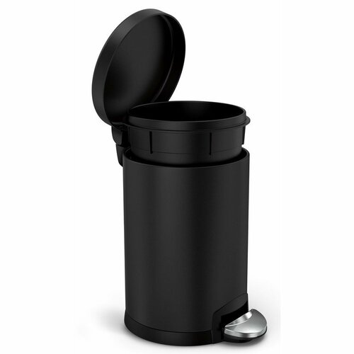 Simplehuman Okrogel koš z pedalom 4,5 l, črn