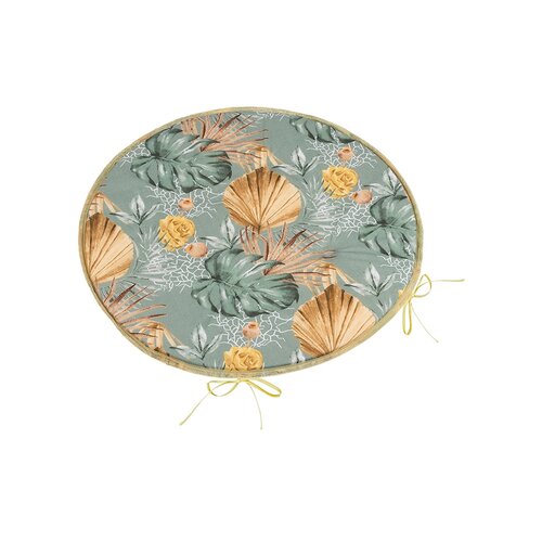 Bellatex Sedák Adéla okrogel gladki Monstera rozarumena 40 x 40 cm