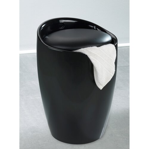 Wenko Scaun de baie cu spațiu pentru rufe Candy 20 l, negru