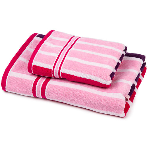 Zestaw Stripes Sweet ręcznik i ręcznik kąpielowy, 70 x 140 cm, 50 x 90 cm