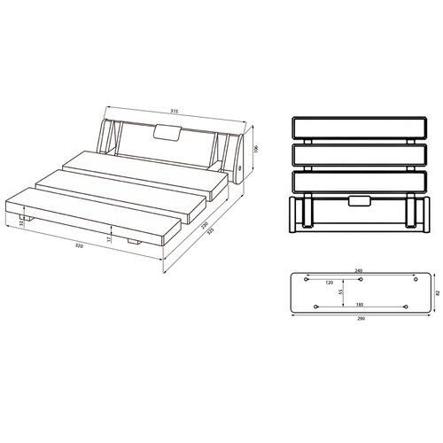 AQUALINE AE236 Duschklappsitz 32 x 32,5 cm, Bambus