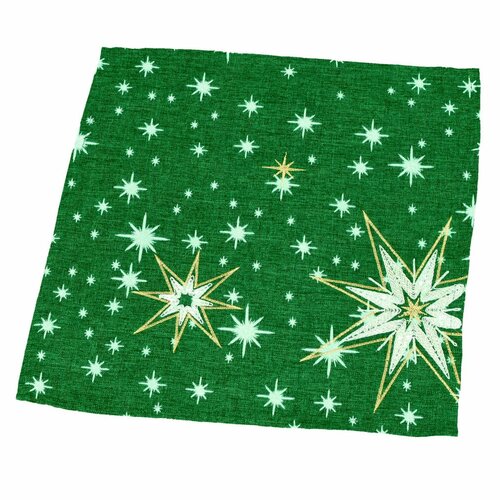 Świąteczny obrus Gwiazdy zielony, 35 x 35 cm