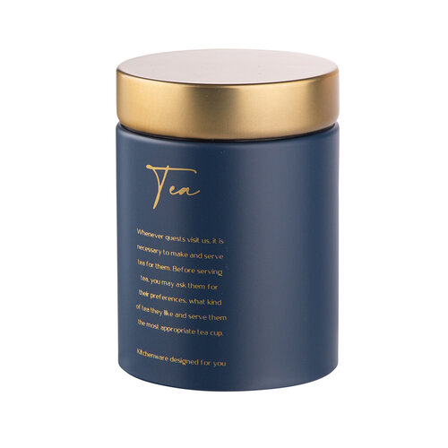 Altom Blechdose mit Deckel Tea, blau