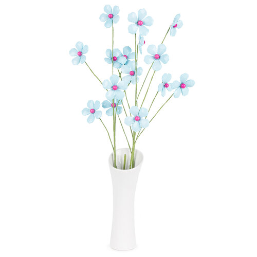Kwiat dekoracyjny z koralików niebieski, 68 cm
