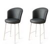 Set de scaune de bar Uras Anthracite and White, 2