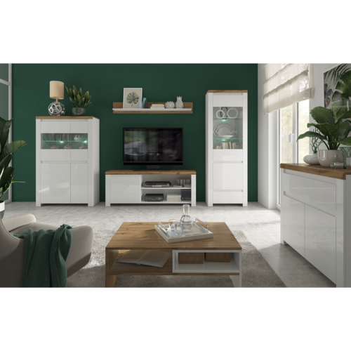 VILGO 1D160 TV-asztal, fényes fehér