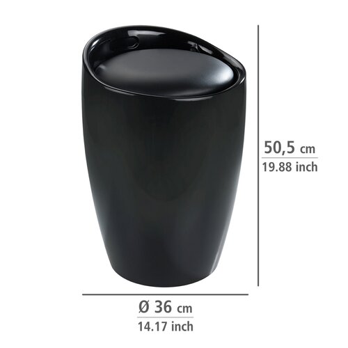 Wenko Scaun de baie cu spațiu pentru rufe Candy 20 l, negru