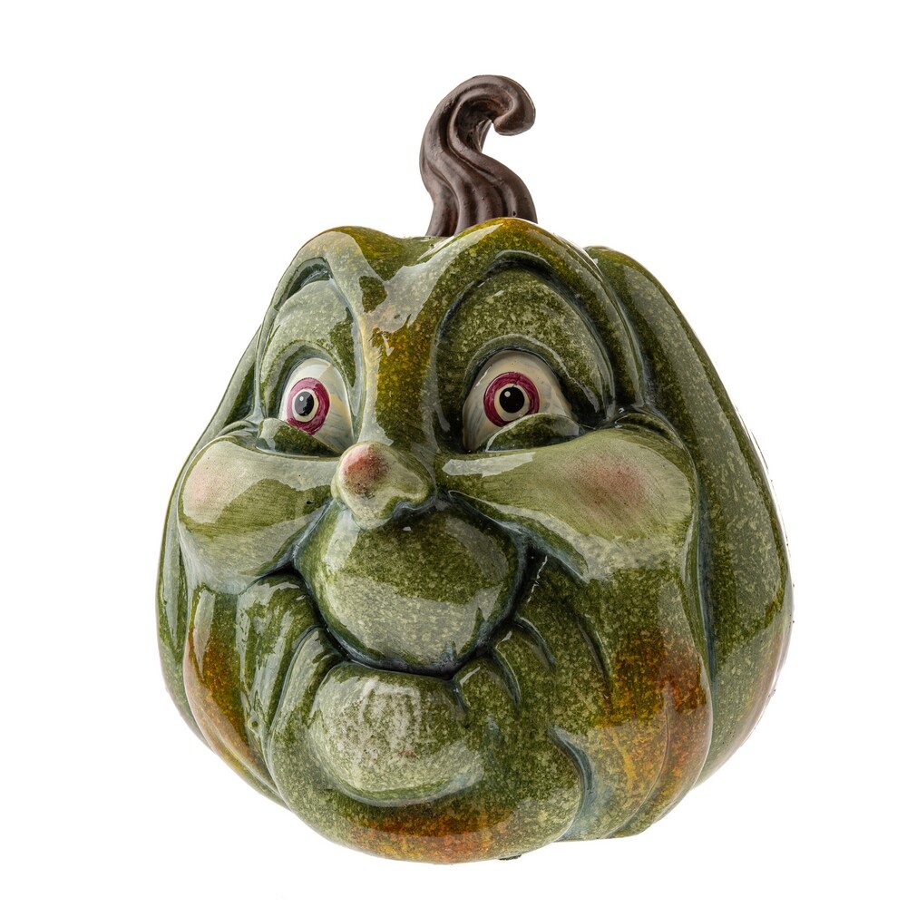 Jesenná dekorácia Tekvica s tvárou, 27 x 30 cm,horčík