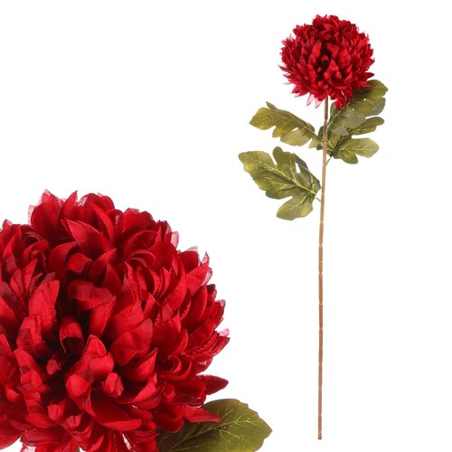 Crizantema roșie - floare artificială tăiată, 73cm