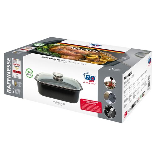 Elo 82840 Vas de copt Basic cu capac din sticlă șimâner cu aromă Raffinesse 40 x 26 cm