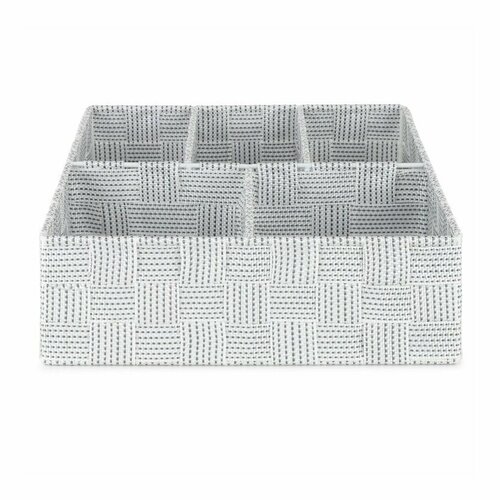 Compactor Organizer für Wäsche und Accessoires Toronto, 5 Fächer, Weiß-Grau