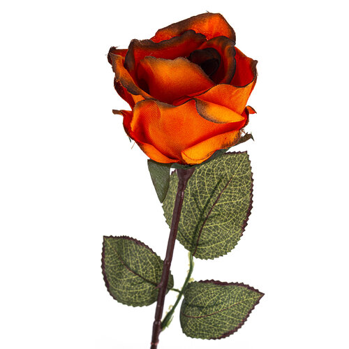 Nagyvirágú rózsa művirág csokor, 72 cm, sötét narancssárga