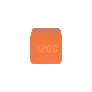 Karlsson 5982OR designerski zegar LED z budzikiem,pomarańczowy, 7 cm