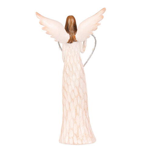 Božična dekoracija Angel z osvetljenim srcem,poliester, 24 cm
