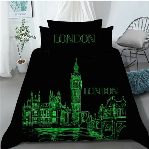 Bombažno postelno perilo Dan v Parizu, noč vLondonu, 140 x 200 cm, 70 x 90 cm