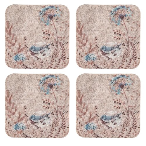 Altom Plstena podlaga pod skodelico Serenity 10 x10 cm, komplet 4 kos