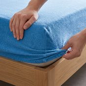 4Home Frottee-Bettlaken Perfect blau, 90 x 200 cm