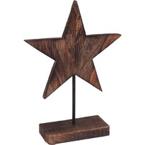 Wooden Star fa dekoráció, 26 cm