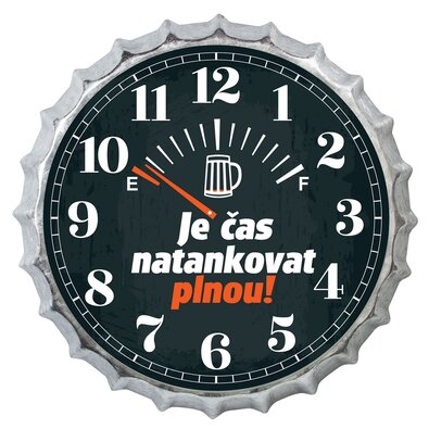 Bohemia Ajándékok Óra - Tankolás ideje, 35 cm