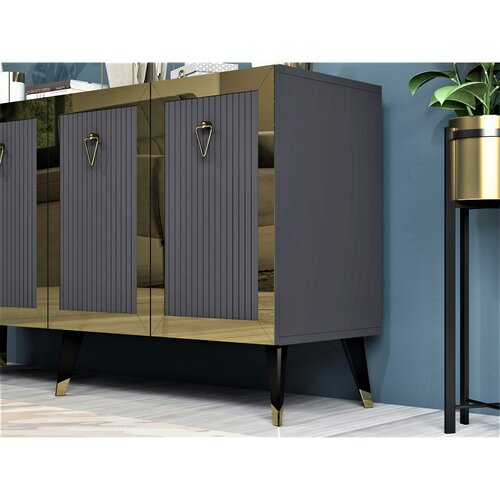 Skříňka Bare Anthracite and Gold