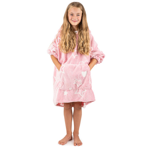 4Home pulover iz jagnječje kože z mikroplišastimi svetlečimi Hearts, enobarvna velikost S - otroški