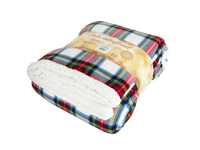B.E.S. Petrovice Pătură Buffalo Káro alb-roșu, 150x 200 cm