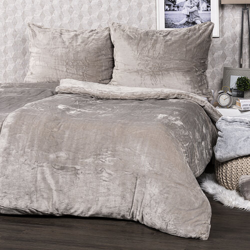 Lenjerie de pat 1 pers. 4Home microflanel gri, 140 x 200 cm, 70 x 90 cm