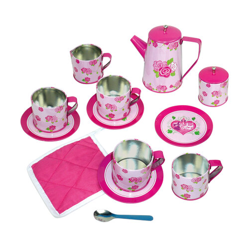 Bino Dětský čajový set růžová