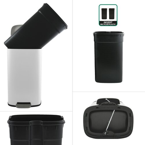 Spirella Pedálový odpadkový kôš soft-close Akira 50 l, matná biela