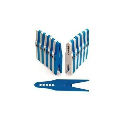 Crocodile plastic clothes pegs, 20 pcs, blue andwhite