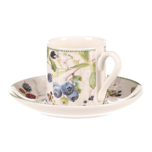 Set of porcelain cups with saucers Forest fruits,2 pcs