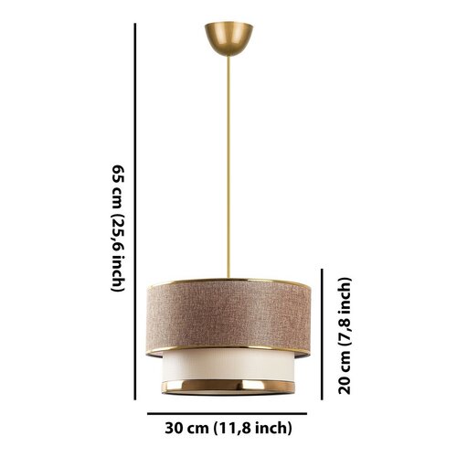 Lampa wisząca Cake - beżowa, złota