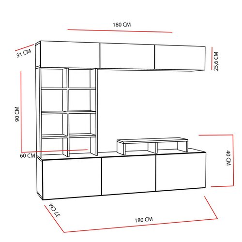 Teak and Black TV-fal