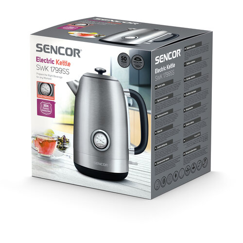 Sencor SWK 1799SS elektromos vízforraló 1,7 l,rozsdamentes acélból készült